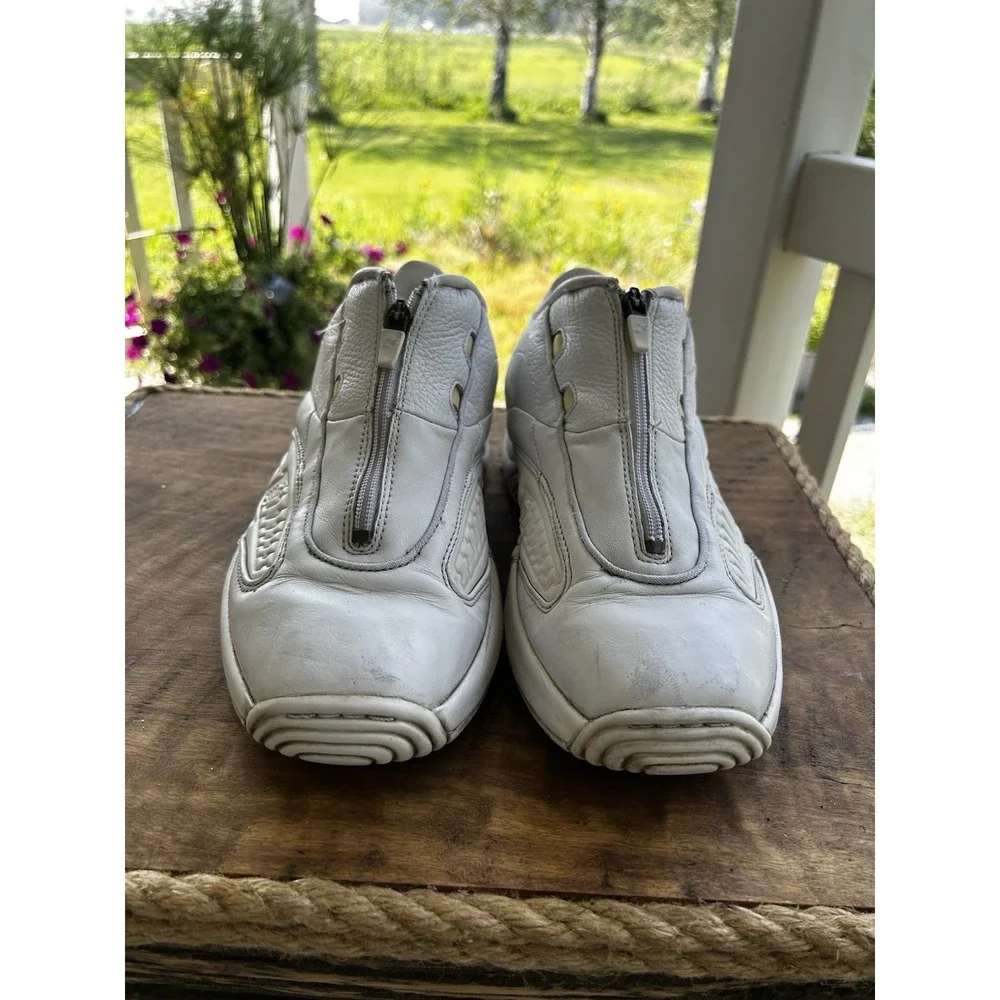 New Balance RB602 Mens 11 White Leather Zip Walking Shoes Comfort Sneakers